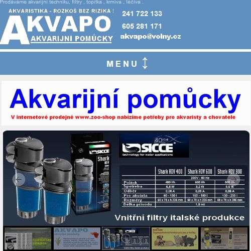 Potřeby a krmiva pro akvaristy . Také velká balení pro chovatele.