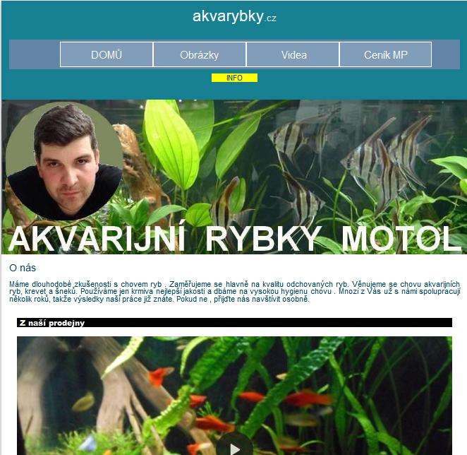 Chov a prodej akvarijních rybek, dodávky do obchodů.