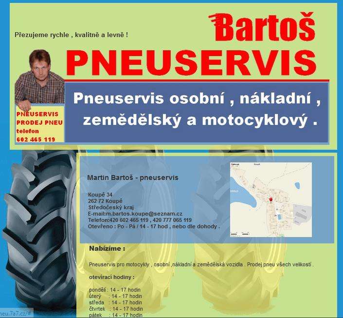 Pneuservis moto,  auto, nákladní i zemědělský. Prodej pneu.