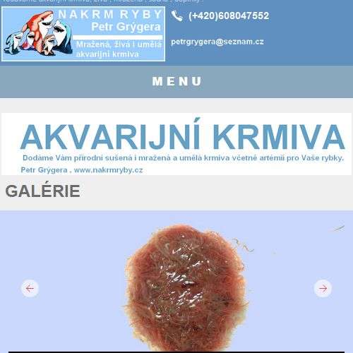 Akvarijní krmiva živá, mražená i umělá. rozvoz do obchodů.